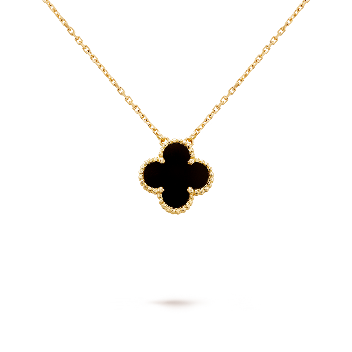Collar Trébol Dorado y Negro