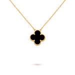 Collar Trébol Dorado y Negro