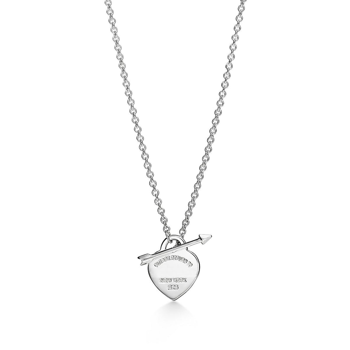 Collar Corazón Flecha Plateada