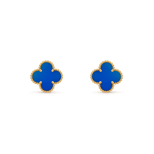 Pendientes Trébol Dorado y Azul
