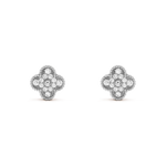 Pendientes Trébol Plata y Blanco