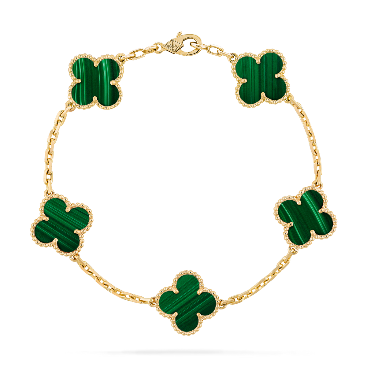 Pulsera Trébol Dorada y Verde