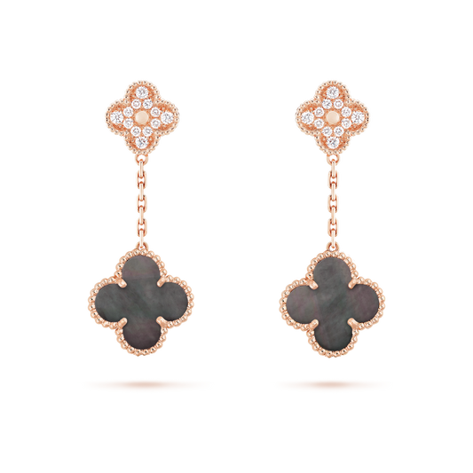 Pendientes Trébol Colgantes Rosado