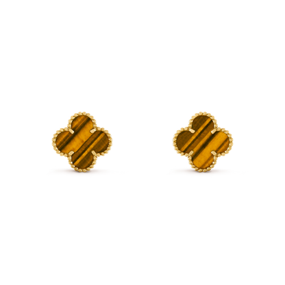 Pendientes Trébol Dorado y Marrón