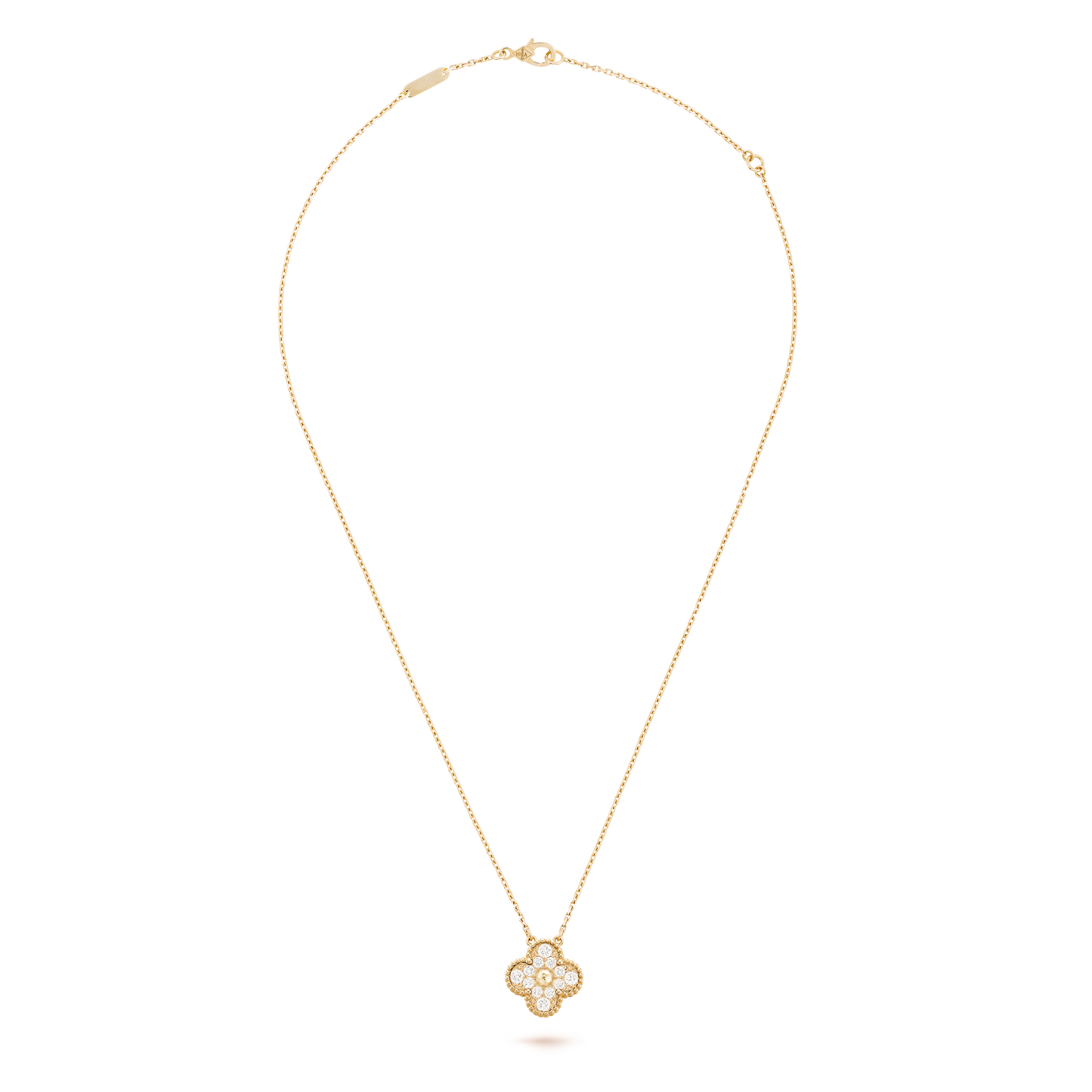 Collar Trébol Dorado y Blanco