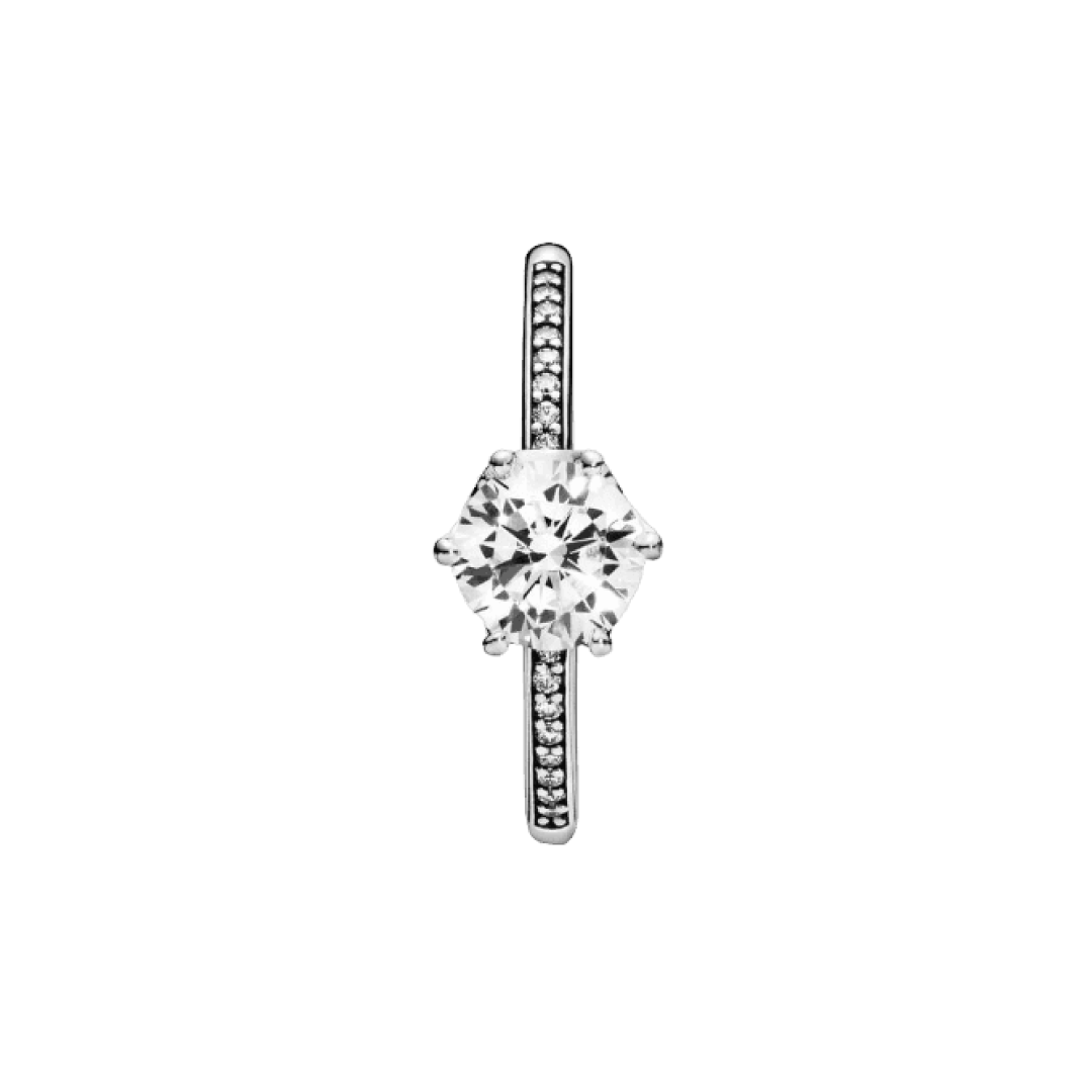 Anillo Clásico Hexágono Reluciente