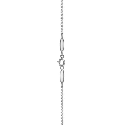 Collar Corazón Plateado Zirconia Azul