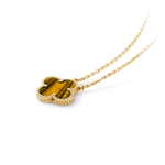 Collar Trébol Dorado y Marrón