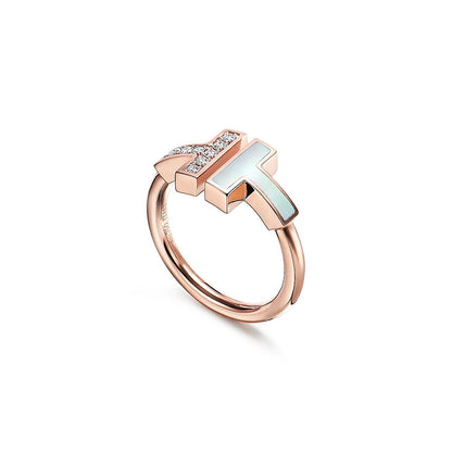 Anillo Rosado T Plateada