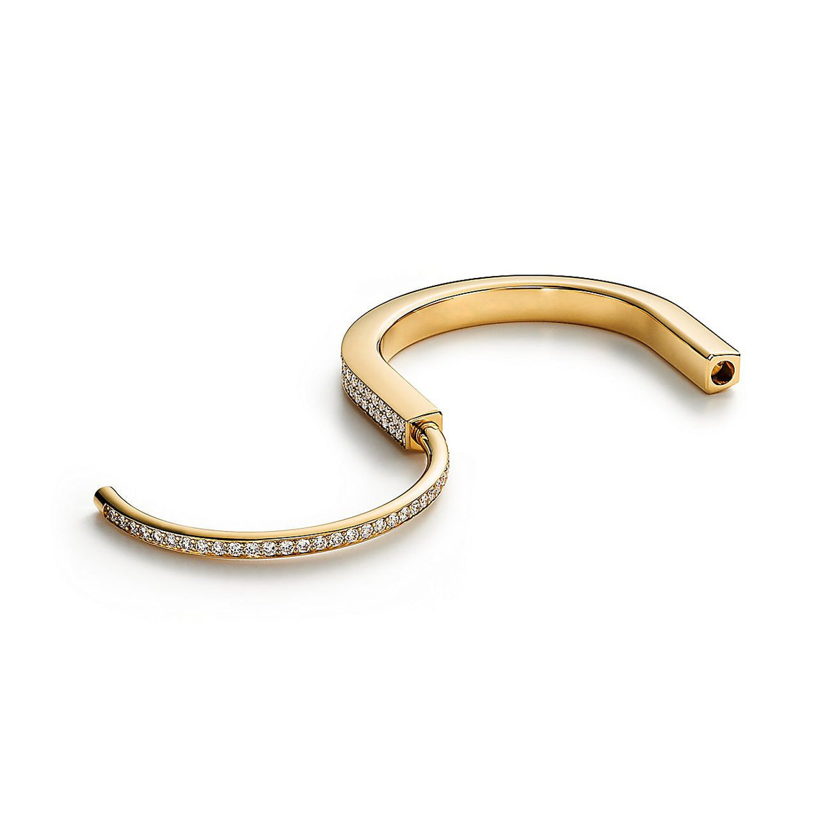Pulsera Lock Dorada Full Zirconias