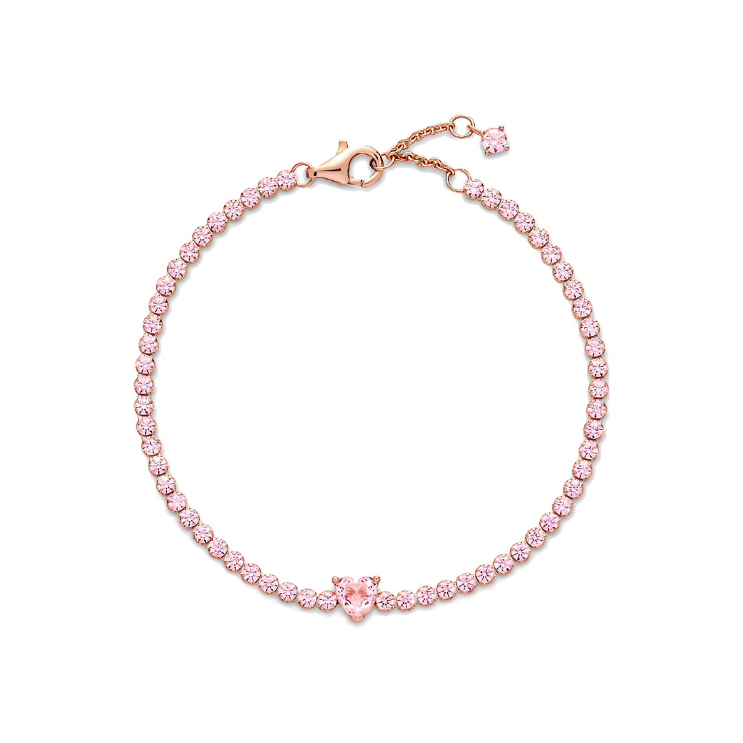 Pulsera Rosada Corazón Rosa