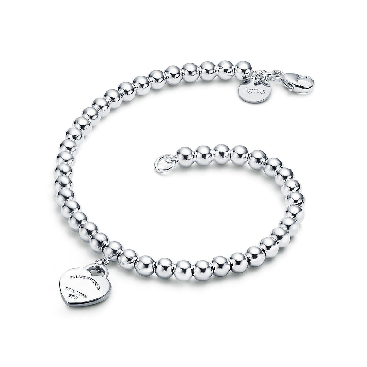 Pulsera Corazón Colgante Plateado