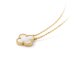 Collar Trébol Dorado y Blanco