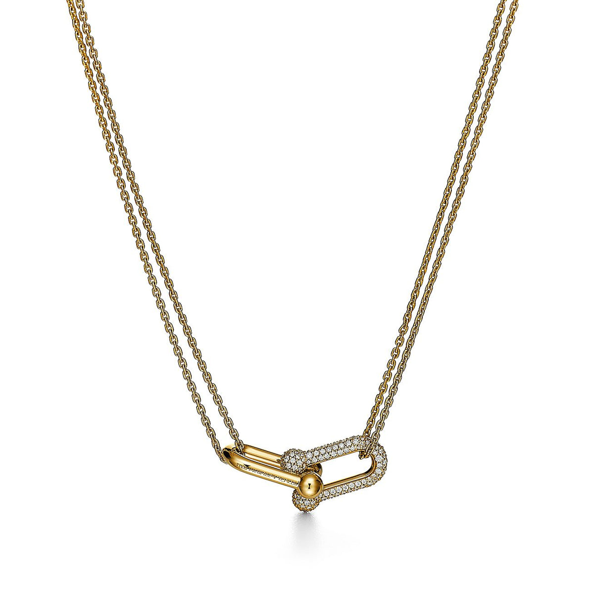 Collar Eslabon Dorado con Zirconias