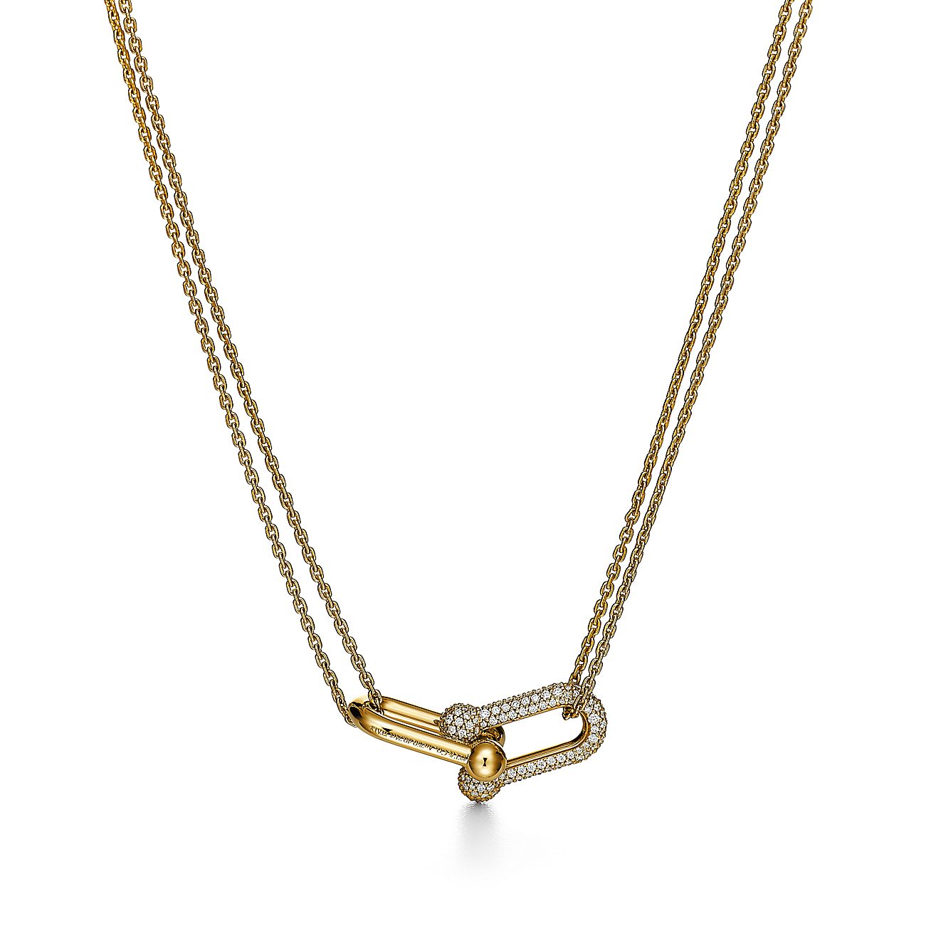 Collar Eslabon Dorado con Zirconias