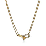 Collar Eslabon Dorado con Zirconias