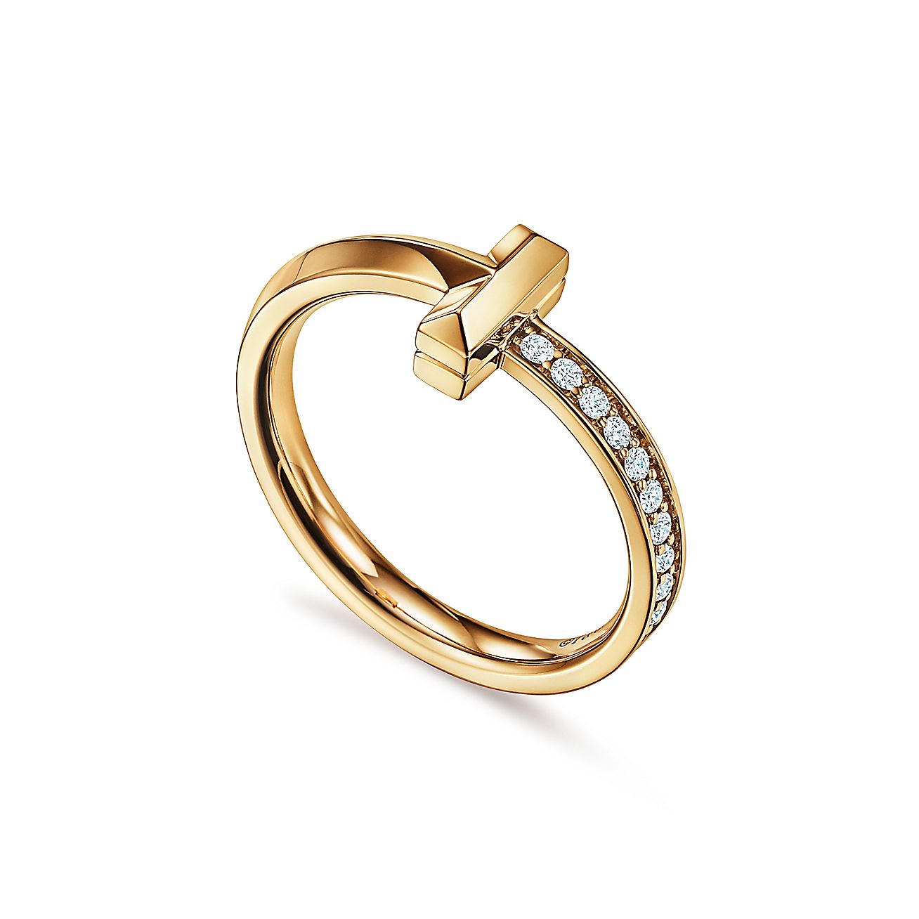 Anillo T Dorado y Zirconias