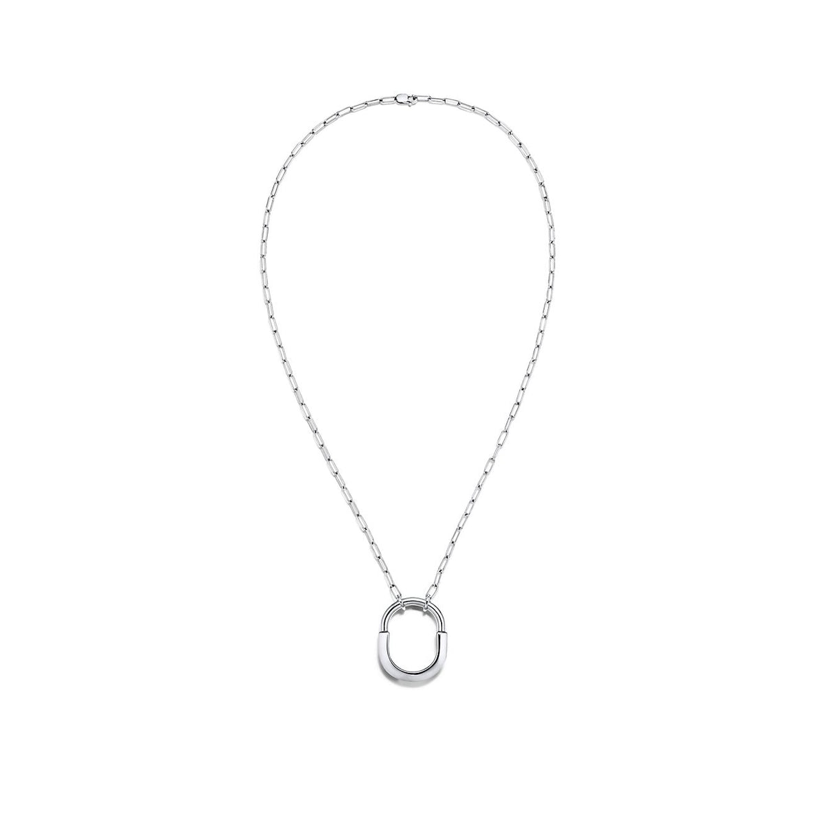 Collar Lock Grande Plateado
