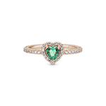 Anillo Rosado Corazón Verde
