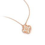 Collar Trébol Rosado y Blanco