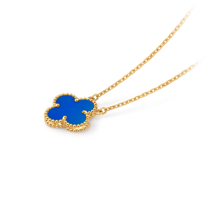 Collar Trébol Dorado y Azul
