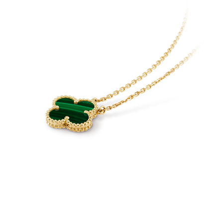 Collar Trébol Dorado y Verde