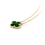 Collar Trébol Dorado y Verde