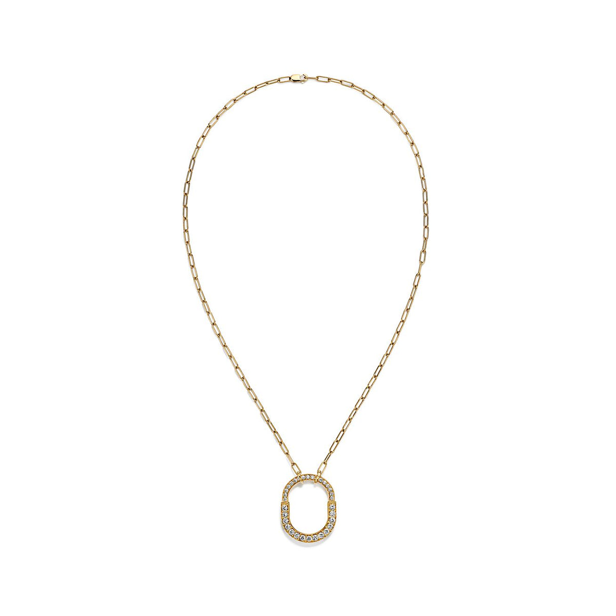 Collar Lock Dorado Full Zirconias