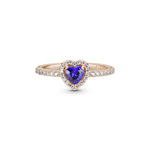 Anillo Rosado Corazón Azul