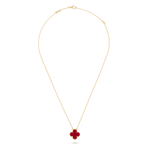 Collar Trébol Dorado y Rojo