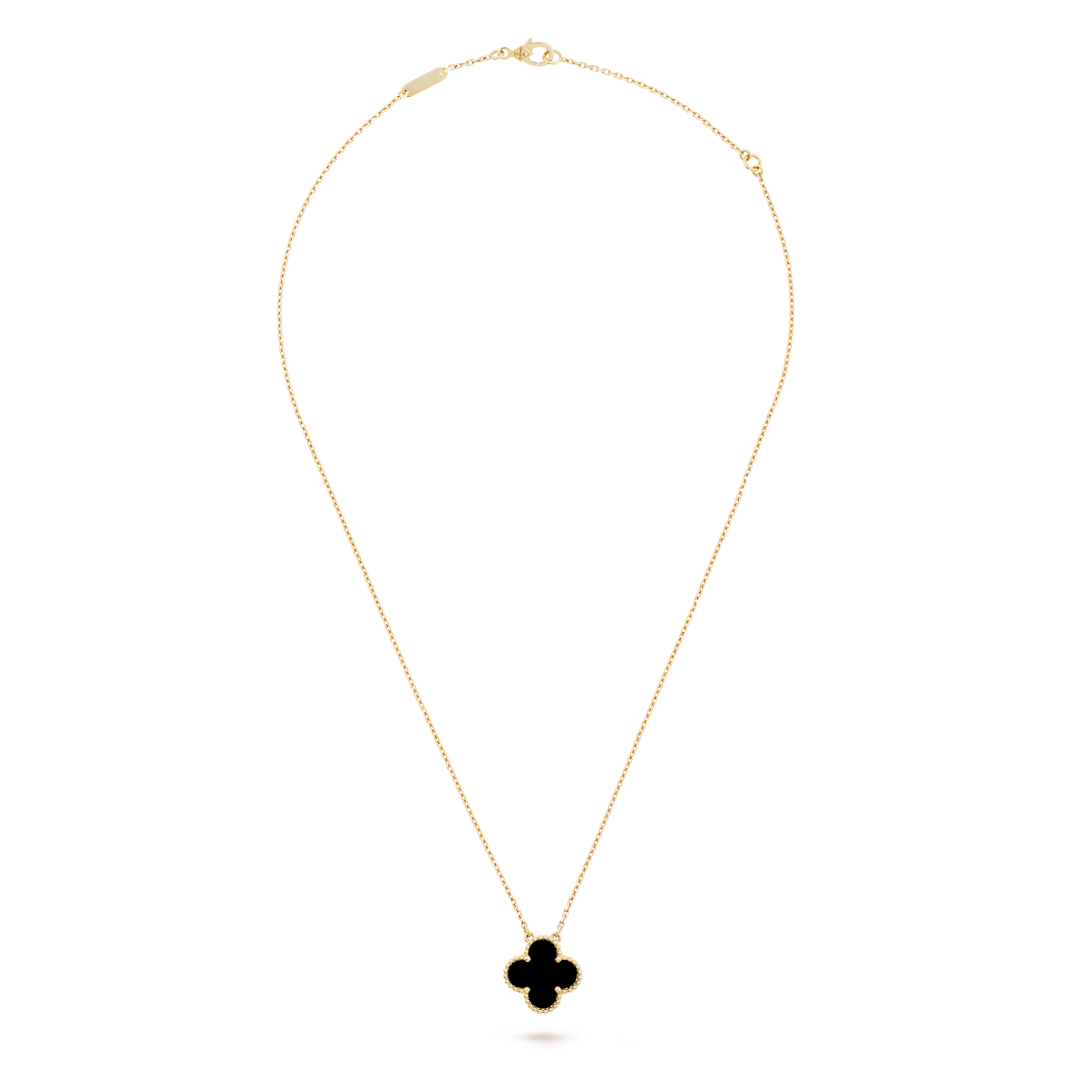 Collar Trébol Dorado y Negro