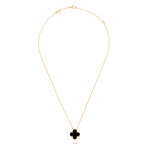 Collar Trébol Dorado y Negro