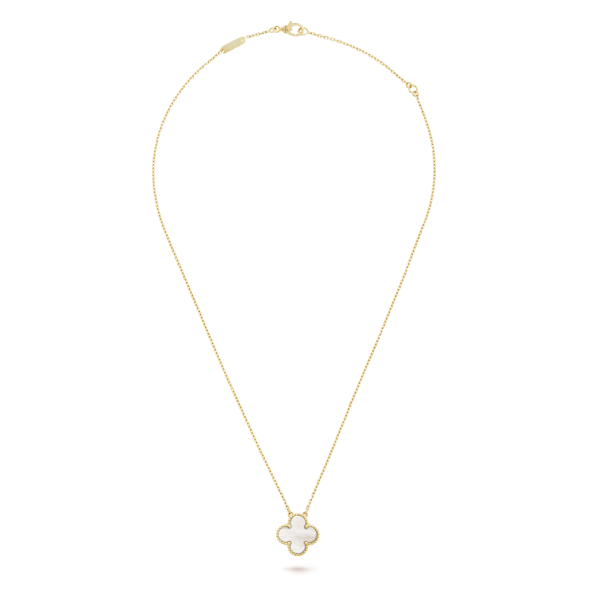 Collar Trébol Dorado y Blanco