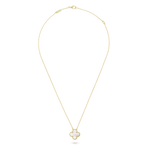 Collar Trébol Dorado y Blanco