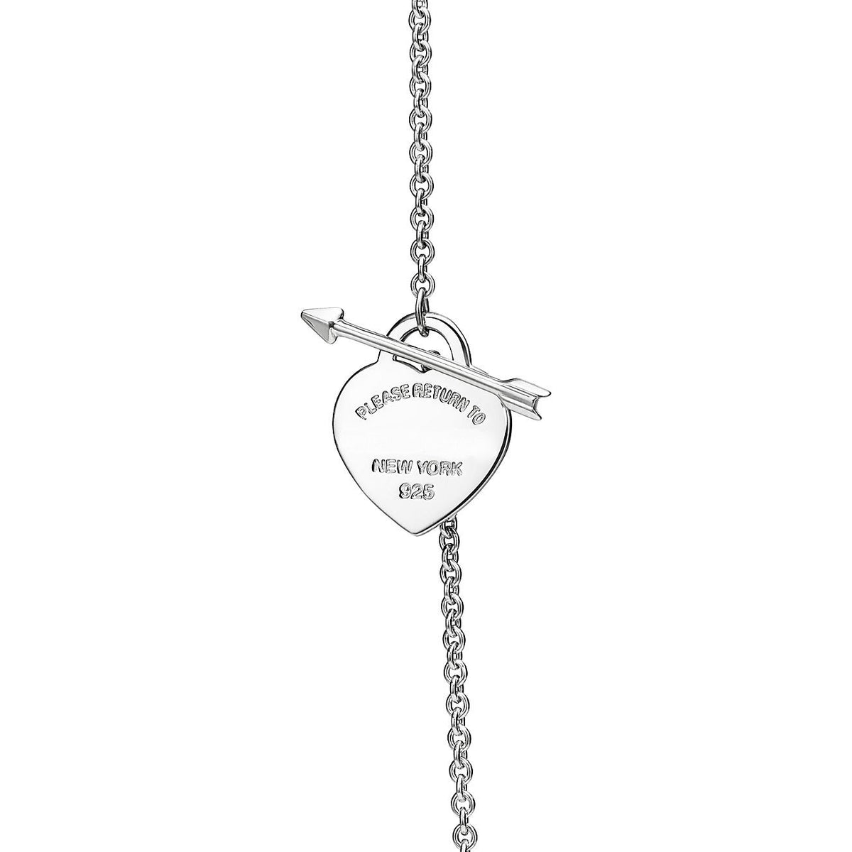 Collar Corazón Flecha Plateada