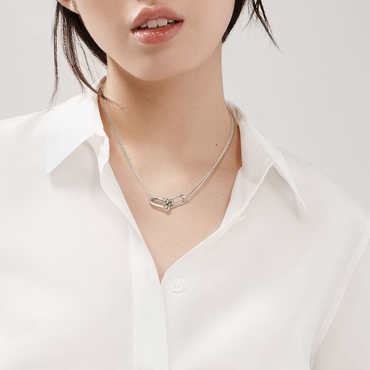 Collar Eslabones Plateado