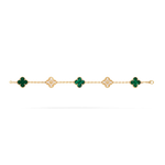 Pulsera Trébol Verde y Blanco