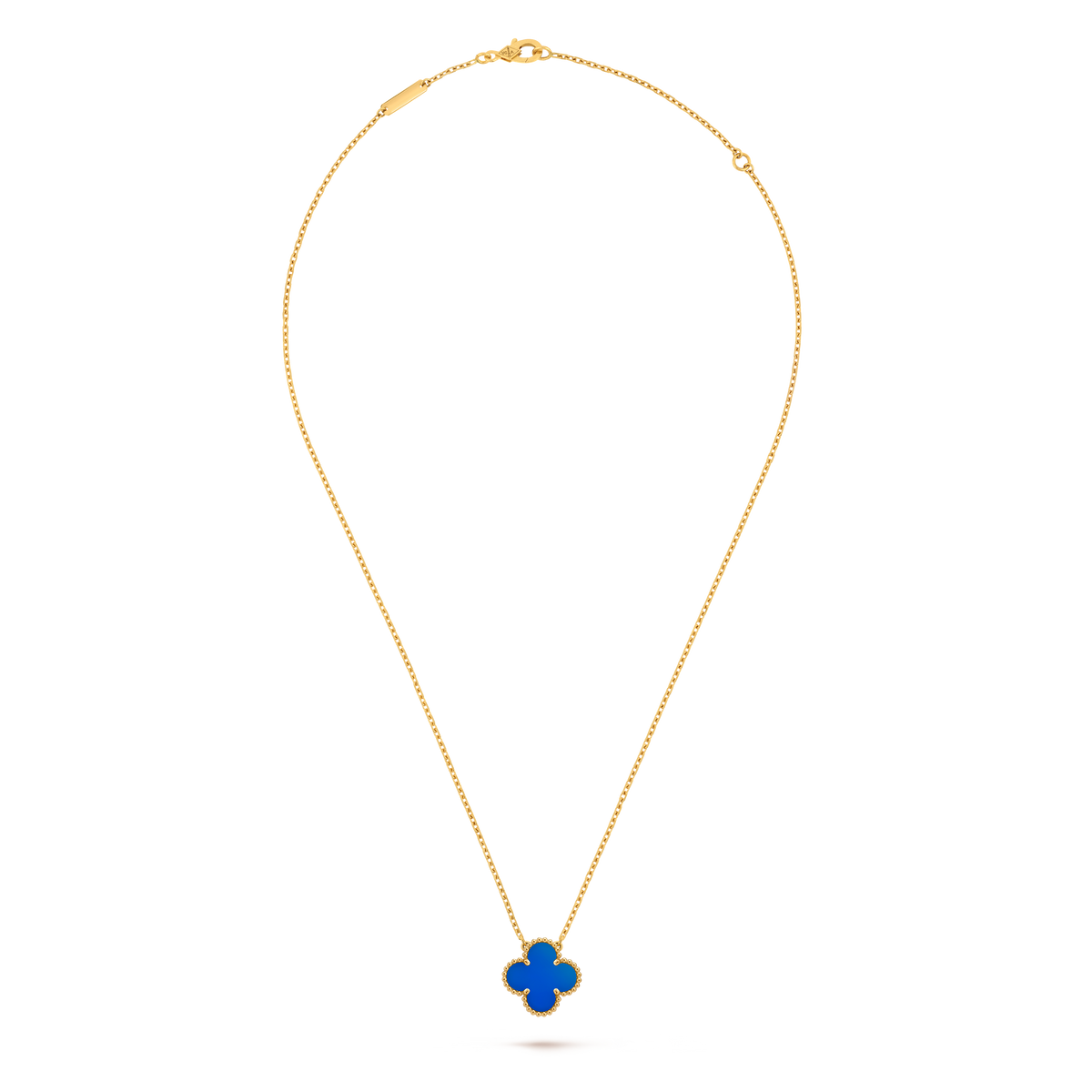 Collar Trébol Dorado y Azul