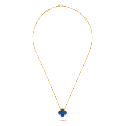 Collar Trébol Dorado y Azul