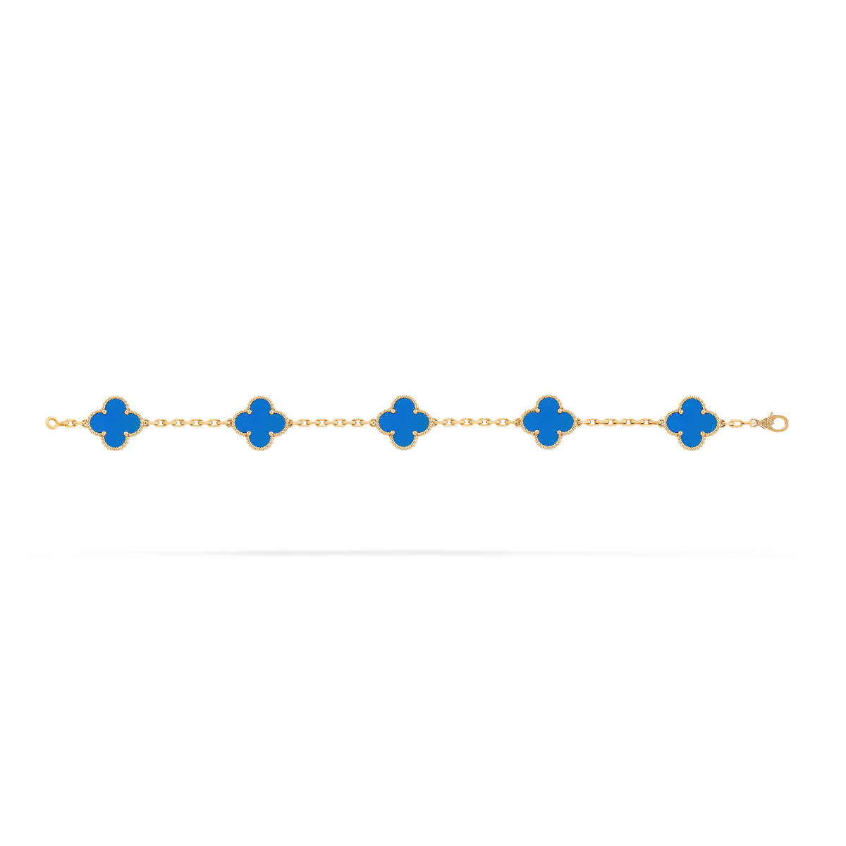 Pulsera Trébol Dorada y Azul