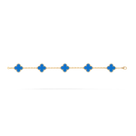 Pulsera Trébol Dorada y Azul