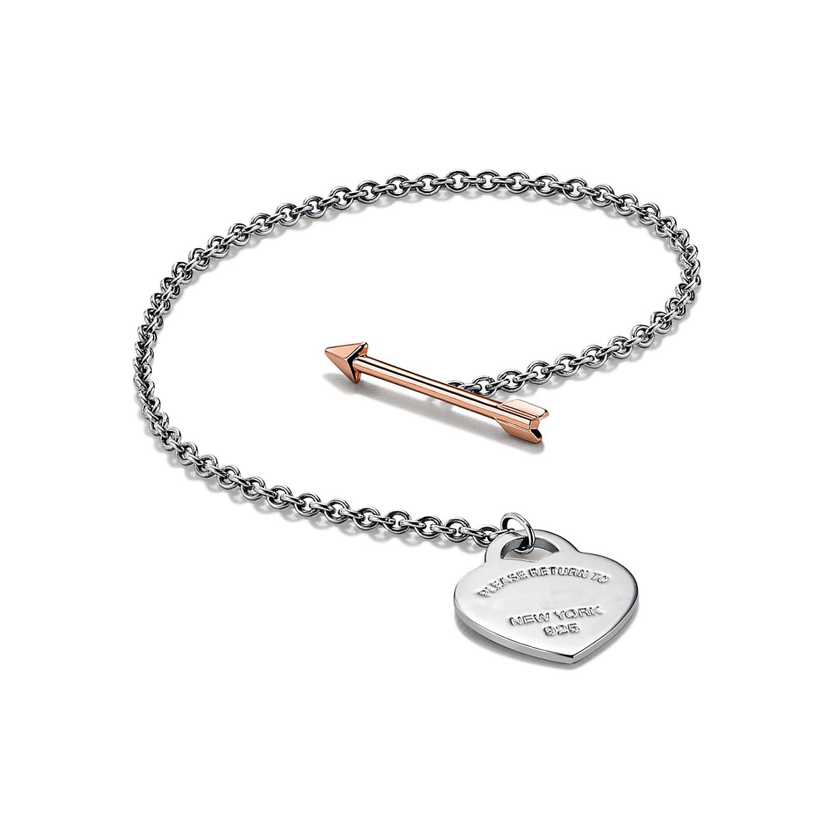 Pulsera Corazón Flecha Rosada