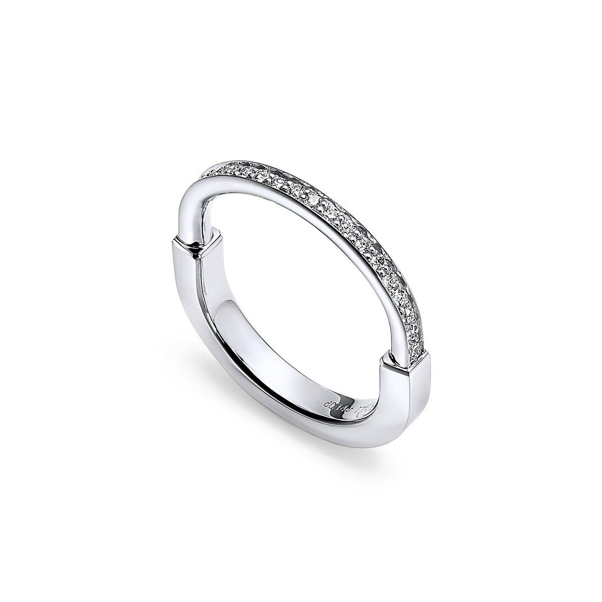 Anillo Lock Plateado y Zirconias