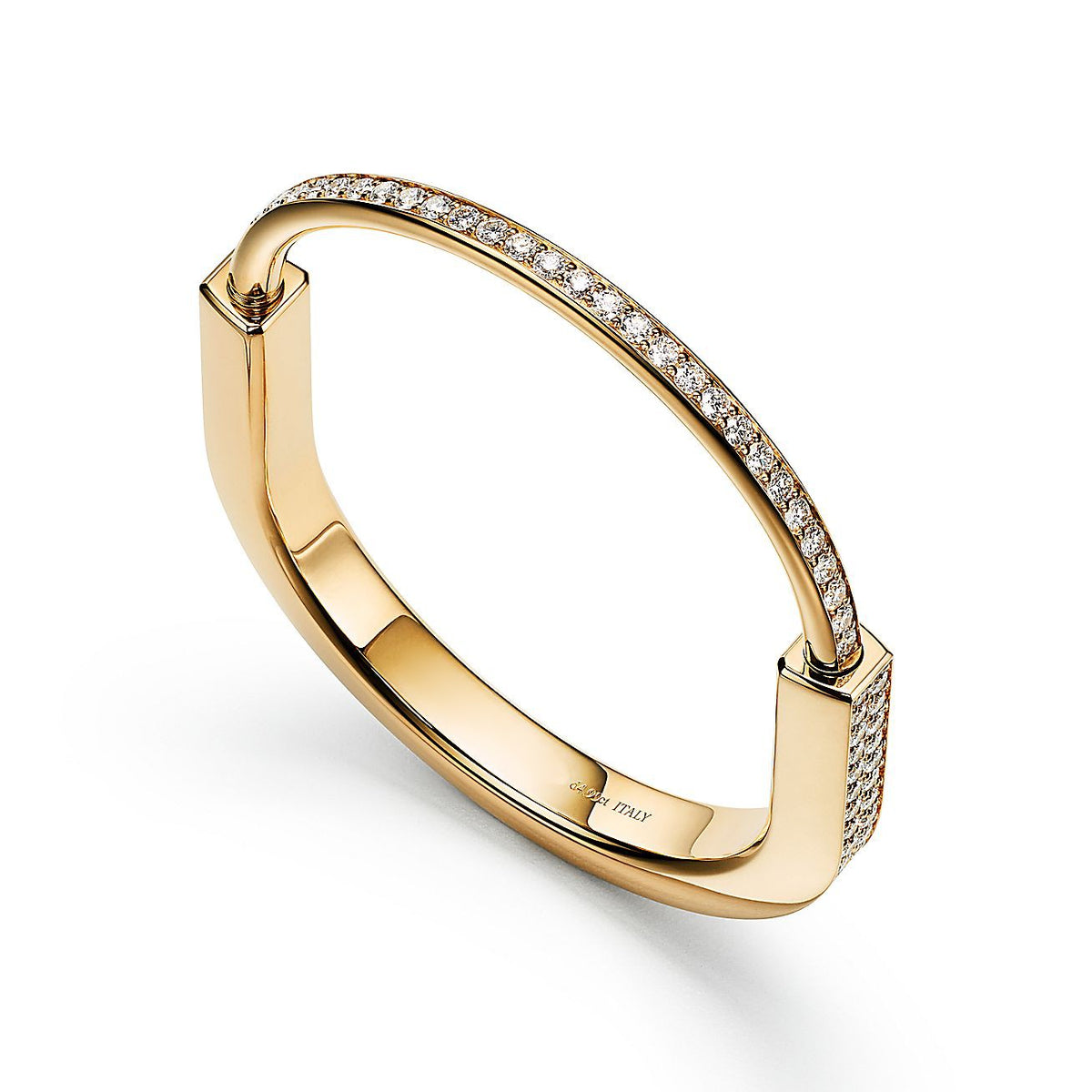 Pulsera Lock Dorada Full Zirconias