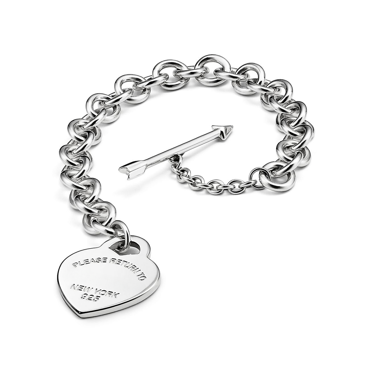 Pulsera Corazón Flecha Plateada