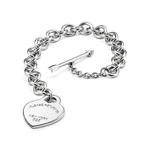 Pulsera Corazón Flecha Plateada