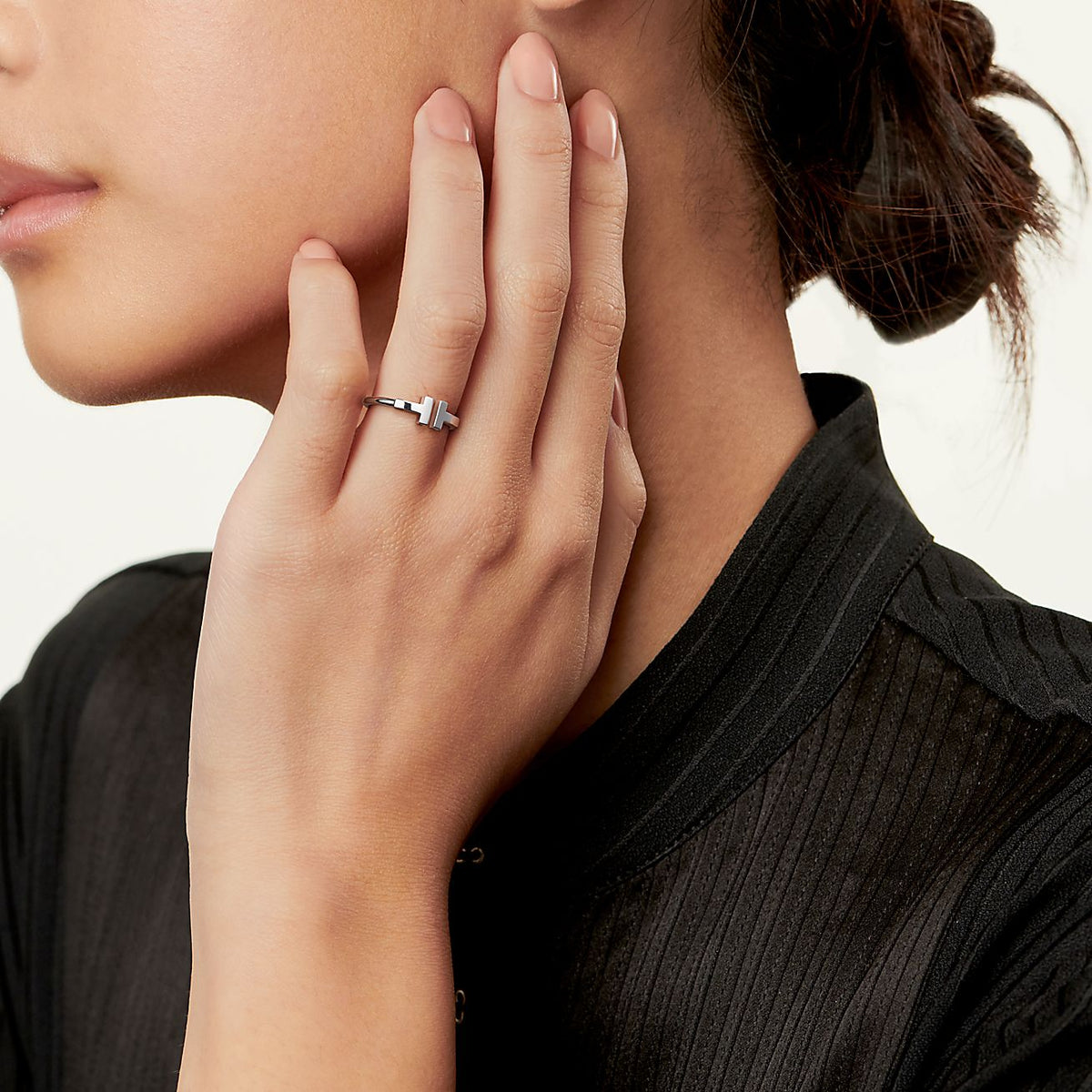 Anillo T Doble Plateado