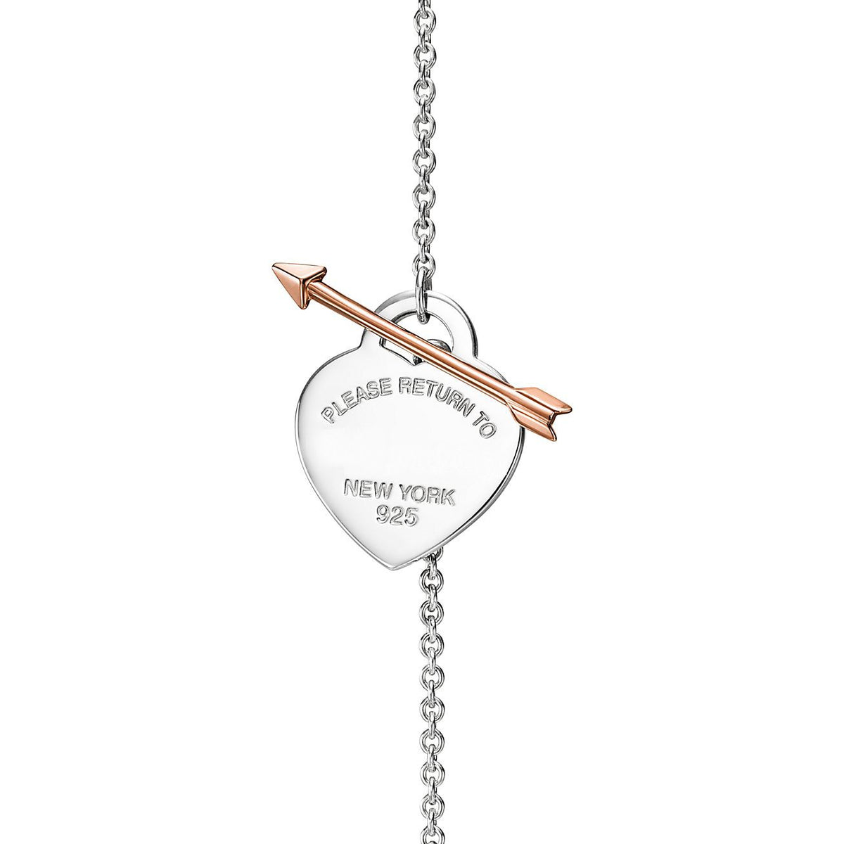 Collar Corazón Flecha Rosada