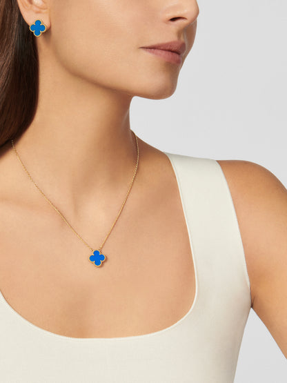 Pendientes Trébol Dorado y Azul