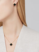 Collar Trébol Dorado y Negro